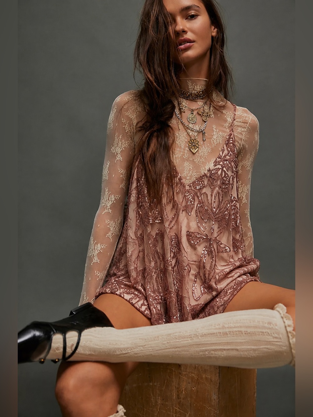 NWT Swingin' It Romper In Weathered Rose